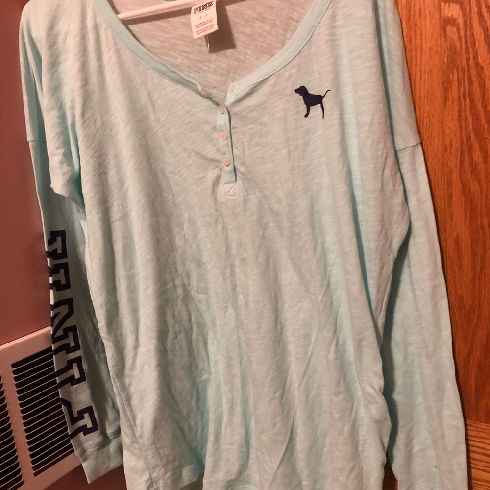 Victoria Secret PINK blue oversized long sleeve